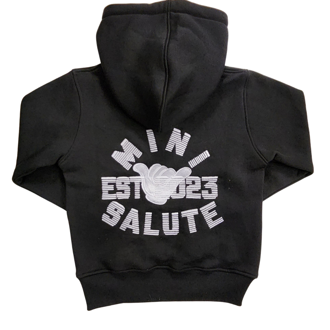 Kids Black Mini Salute Tracksuit