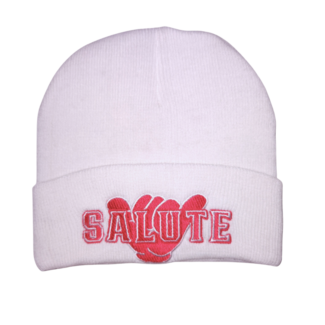 White SALUTE Beanie