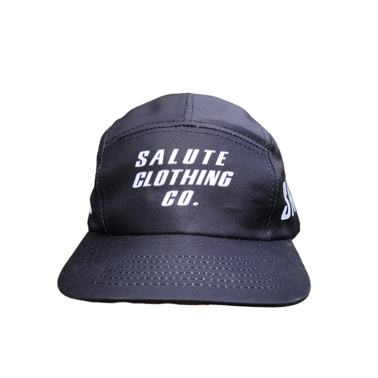 Black 5 Panel Sports Cap