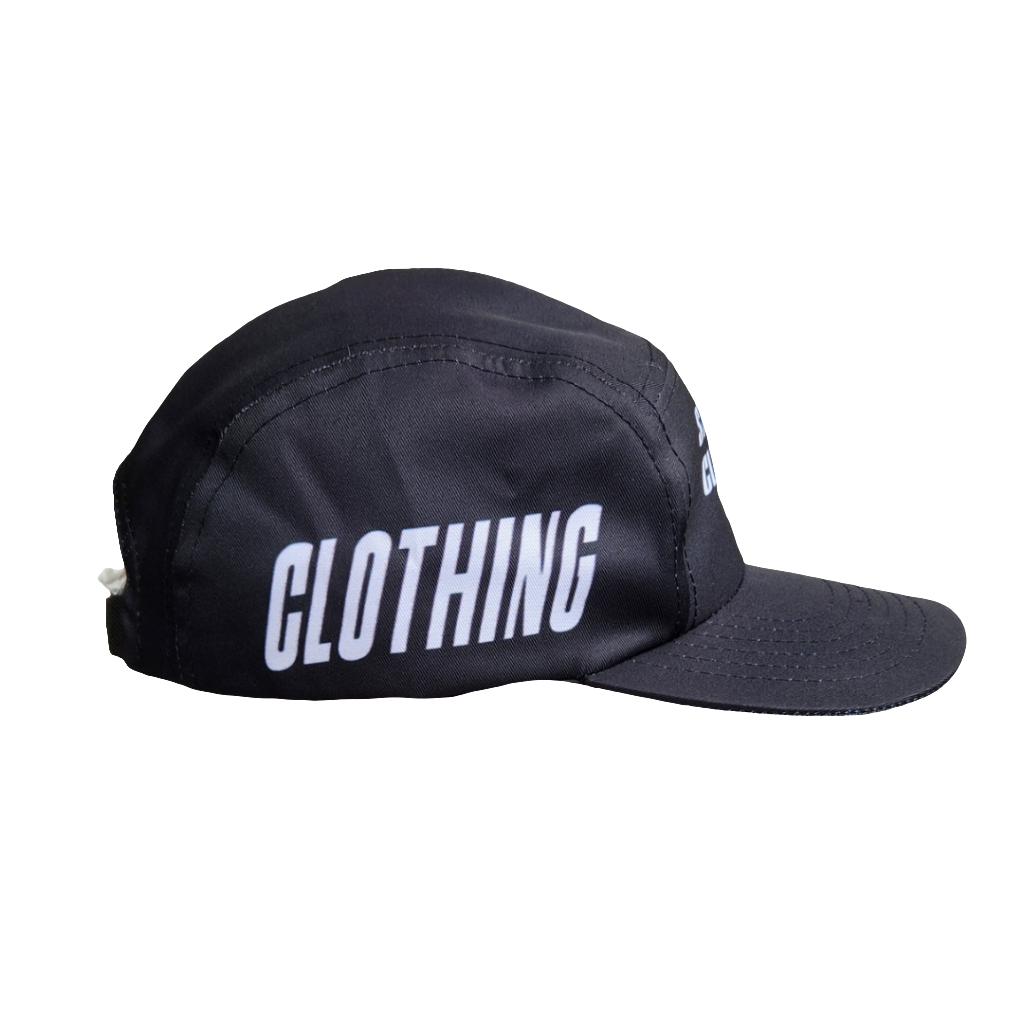 Black 5 Panel Sports Cap