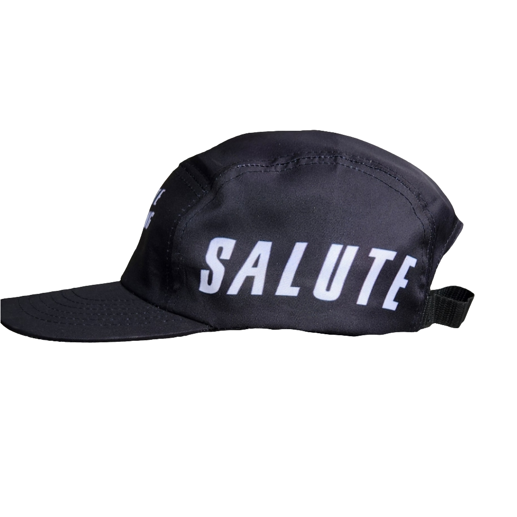 Black 5 Panel Sports Cap