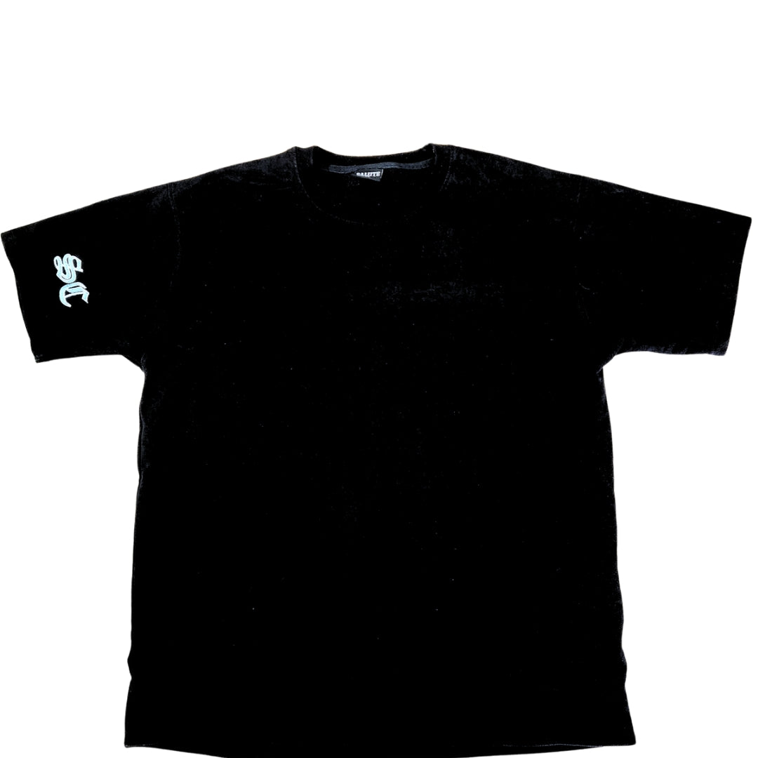 Black Old English Tee