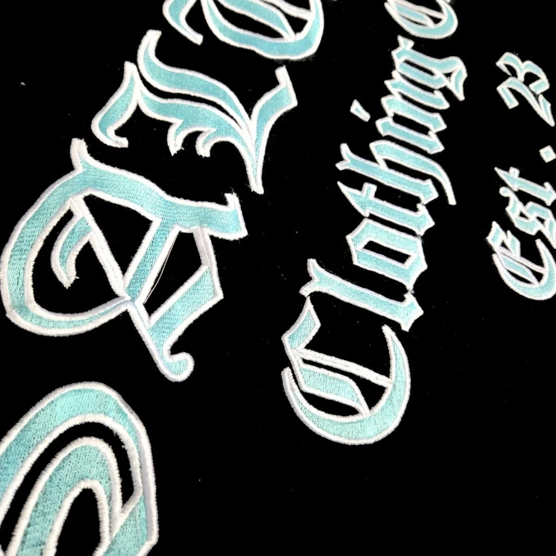 Black Old English Tee