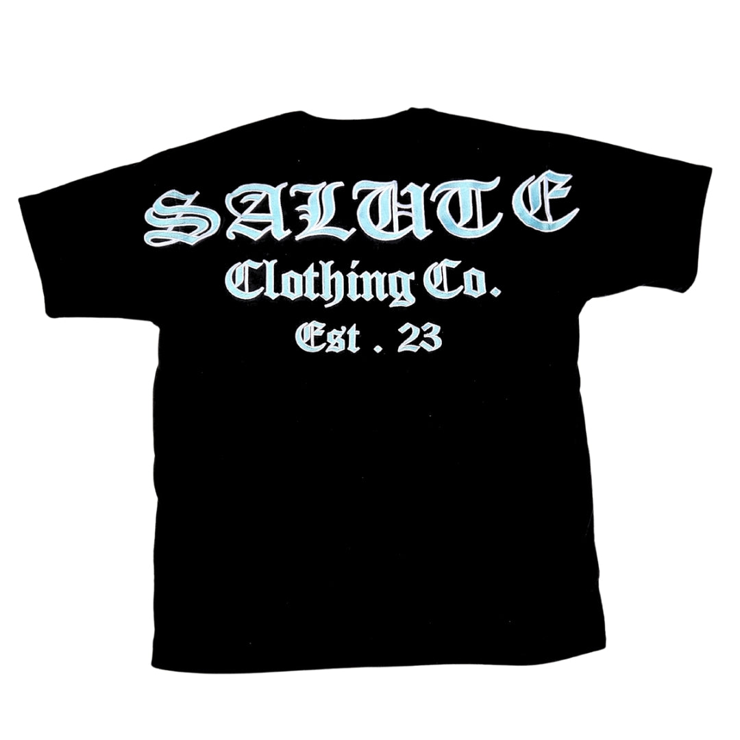Black Old English Tee